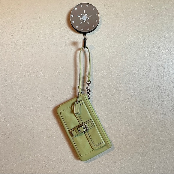 Coach green buckle wristlet clutch - Picture 1 of 5